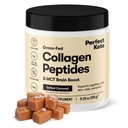 Perfect Keto Collagen Peptides Protein Powder with MCT Oil, Hydrolyzed Collagen, Typ I & III Supplement, Gluten Free Grass Fed, Low Carb, Keto Coffee Creamer, Collagen for Women & Muži, Salted Caramel