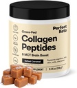 Perfect Keto Collagen Peptides Protein Powder with MCT Oil, Hydrolyzed Collagen, Typ I & III Supplement, Gluten Free Grass Fed, Low Carb, Keto Coffee Creamer, Collagen for Women & Muži, Salted Caramel