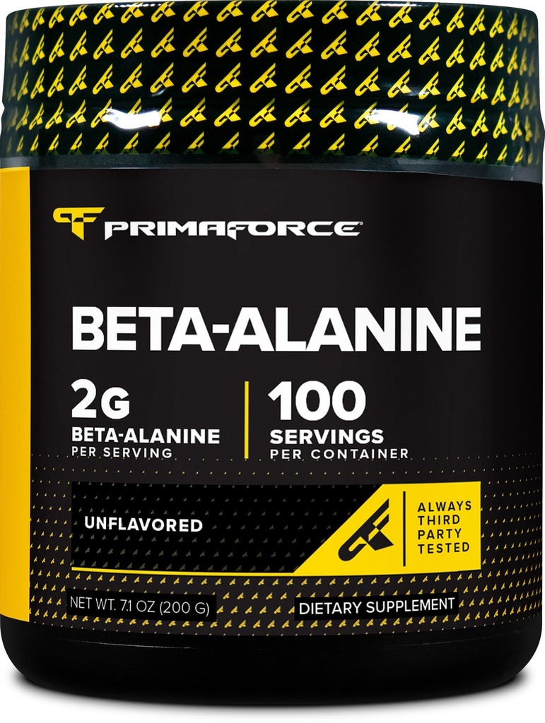 Primaforce Beta Alanine Powder, Unflavred, 200 Grams - bezlepkové, Non-GMO doplnok pre mužov a ženy