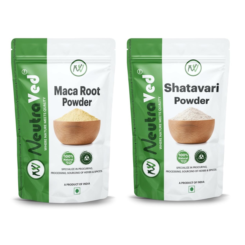 NeutraVed Maca Root Shatavari Powder Combo for Men/Women for Wellness Support (2 x 50 g)=100g