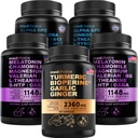 MEDCHOICE Turmeric & Ginger (120ct), spánkový melatonín (180ct) a nootropný mozog (120ct) doplnok Bundle - Wellness Trio pre mozog, spánok, a imunitná podpora - Vegan, non-GMO, bez lepidla