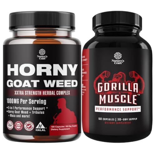 Bundle of Horny Coat Weed with Black Maca Root, Tongkat Ali, Saw Palmetto & Panax Ginseng Extract for Stamina & Energy and Extra Strength Testosterón Booster - Muscle rozšírenie doplnok pre mužov