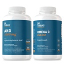 Dr. Tobias AKG Supplement & Omega 3 Fish Oil, Support Cellular Energy & Celkové zdravie s AKG a Triple-silný Omega 3 EPA & DHA, non-GMO