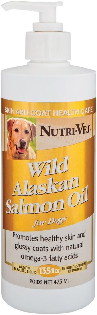 Nutri-Vet Wild Aljašský lososí olej pre psy, 13,5-Ounce