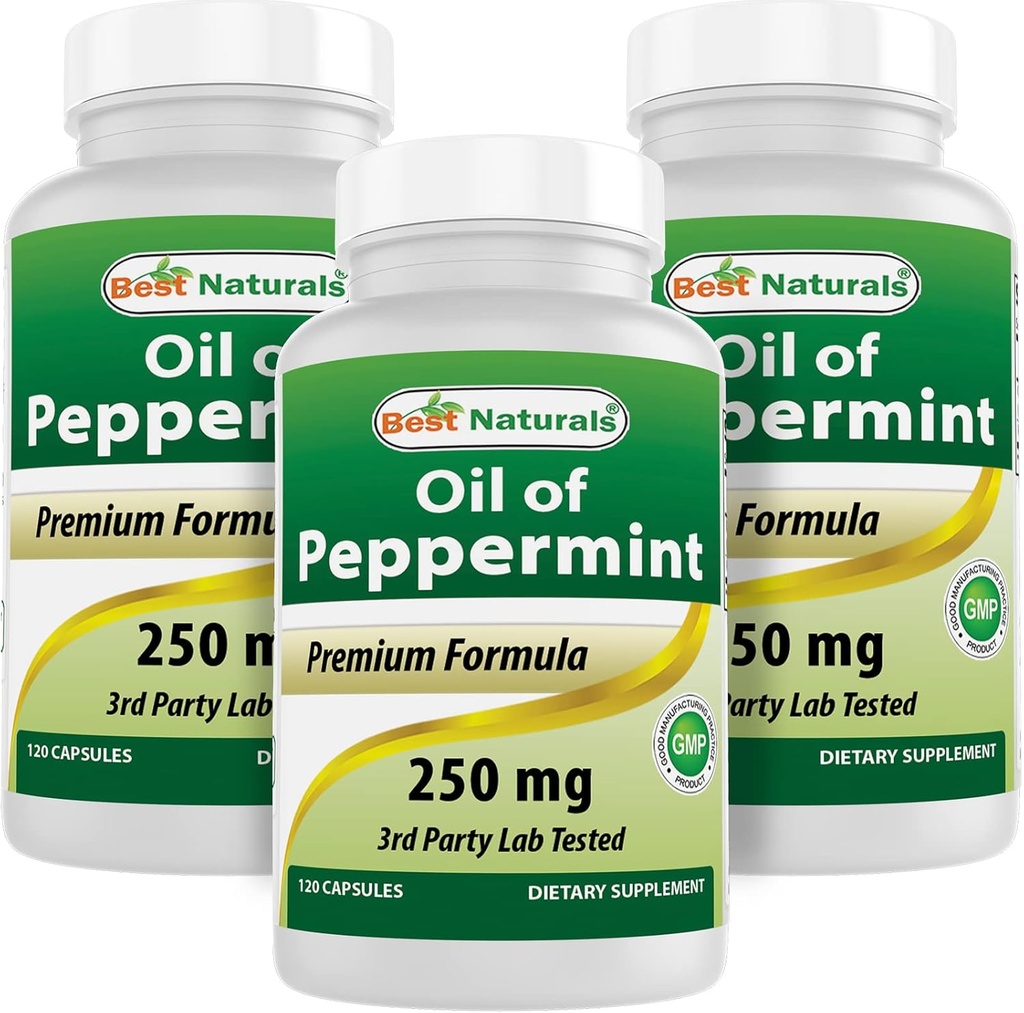 Najlepšie Naturals Peppermint Oil 250 mg 120 Kapsule (120 Počet (Pack of 3))