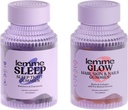 Lemme Sleep & Glow Bundle - Sleep Gummies, Drug-Free Nighttime Aid & Glow Biotin & Colagen Hair Gummies pre silné, hrubé vlasy & Reduced Shedding - Gluten/Gelatin Free, Non-GMO - 60 Ct.