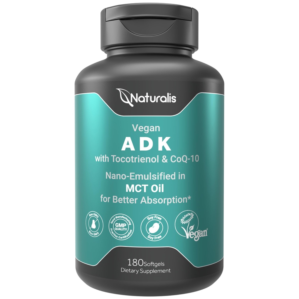 Naturalis Vegan Vitamín ADK s 50mg Tokotrienolu a CoQ-10 