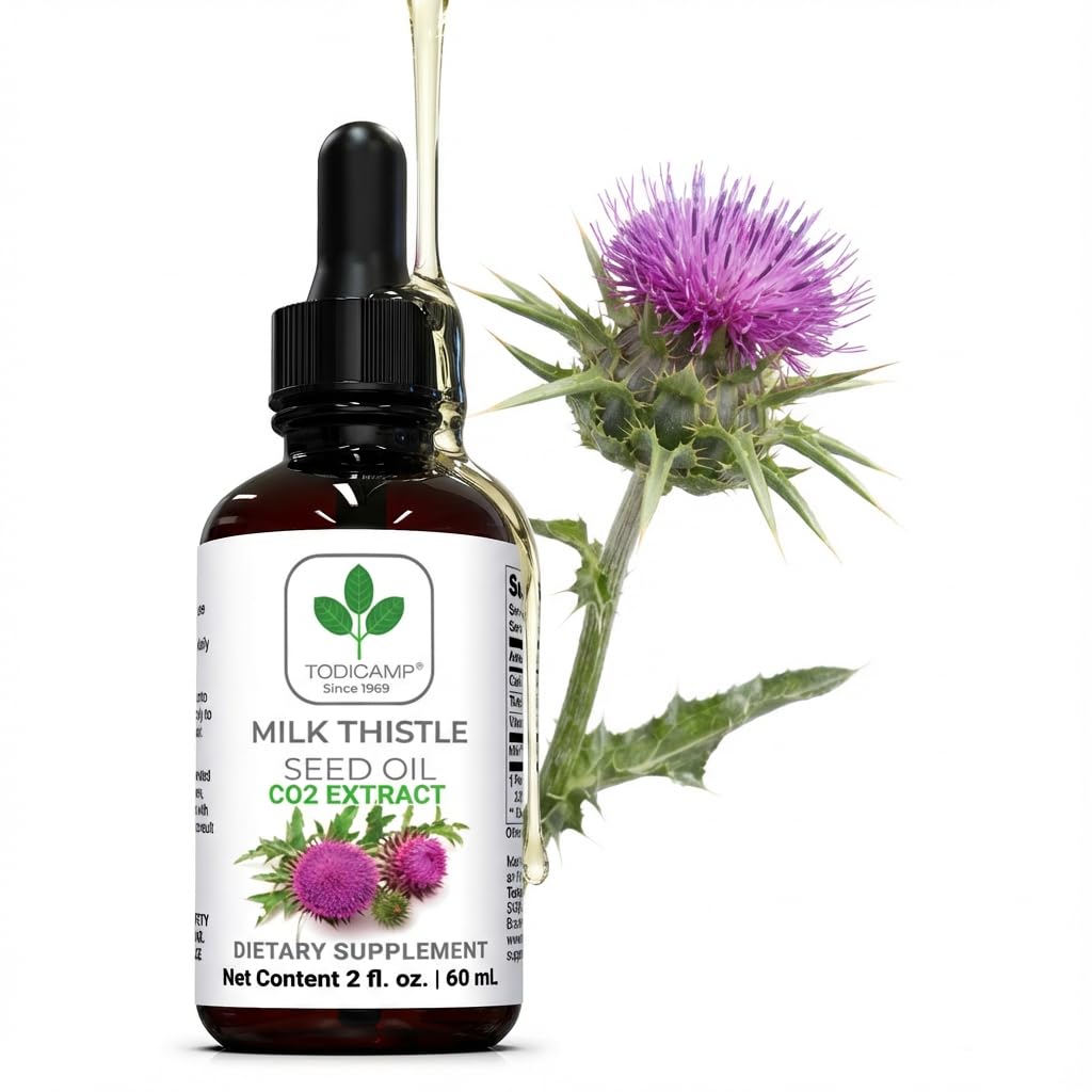 Milk Thitle Seed Oil Extract 2 fl oz - CO2 Tekuté mlieko Thitle extrakt - bohaté na Silymarin, VIT E, Zinok, Omegas, Tocopherols - Sladká a príjemná chuť