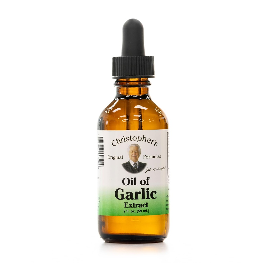 Christopher's Original Formules Oil of Cesnak Extract 2 Ounces - Balenie 1 - Premium bylinné doplnok - studený a čistý tekutý cesnakový olej Všestranné použitie