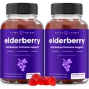 NutraChamps Elderberry Gummies, Sambucus Elderberry Gummies pre dospelých a deti, vitamín C, Propolis a Echinacea, Max Strength Immune Support Gumies, Natural Berry Flavor, 120 Gummies (Pack of 2)