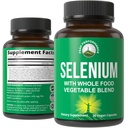 Selén s celým potravinárskym mixom 25+ Zelenina a ovocie pre maximálnu absorpciu. Pure Selenium Vegan Kapsule od Imunitný systém, Podpora štítnej žľazy, Zdravie srdca, Podpora prostaty. 30 tabliet