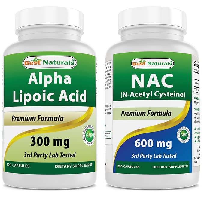 Najlepšie prírodné Alpha Kyselina lipoová 300 mg & NAC 600 mg