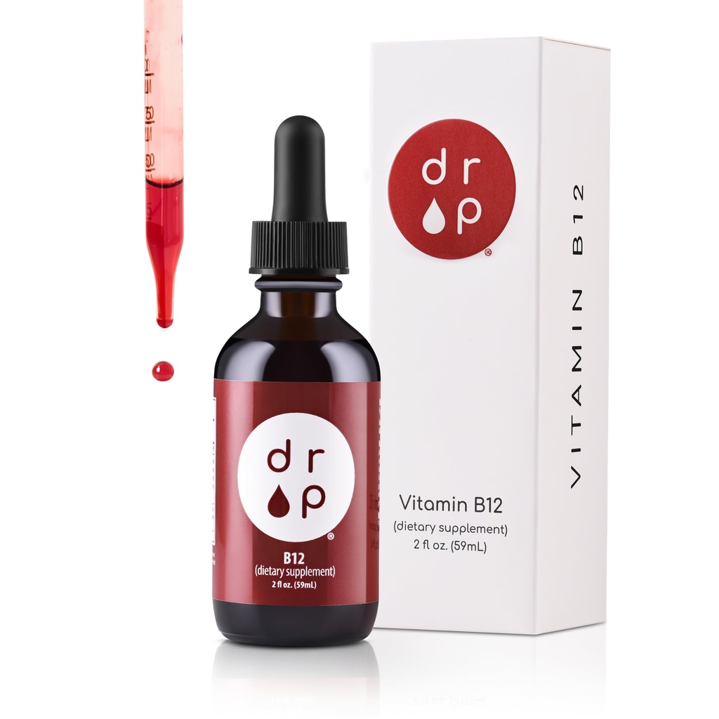 Vitamín B12 2500 mcg 2 oz Tekuté kvapky pre výrobu energie, Nervový systém zdravie - žiadne umelé konzervačné látky, non-GMO, bez lepku, Vegan-Priateľne