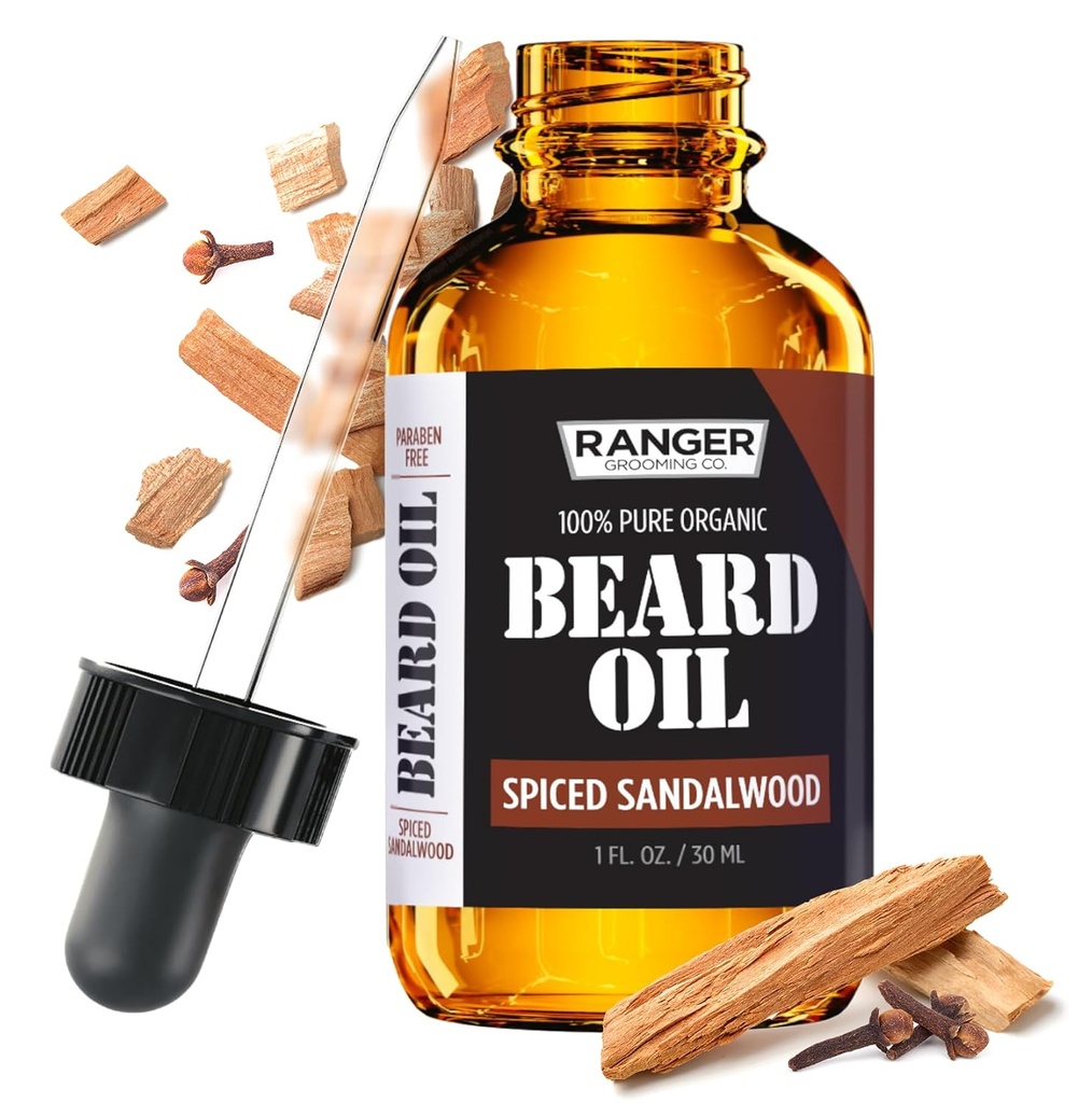 Leven Rose korenené santalwood medvedí olej & Leave In Conditioner by Ranger Grooming Co, 100% Pure Natural Organic for Groomed Beards, fúzy, a hydratovaná koža 1 oz