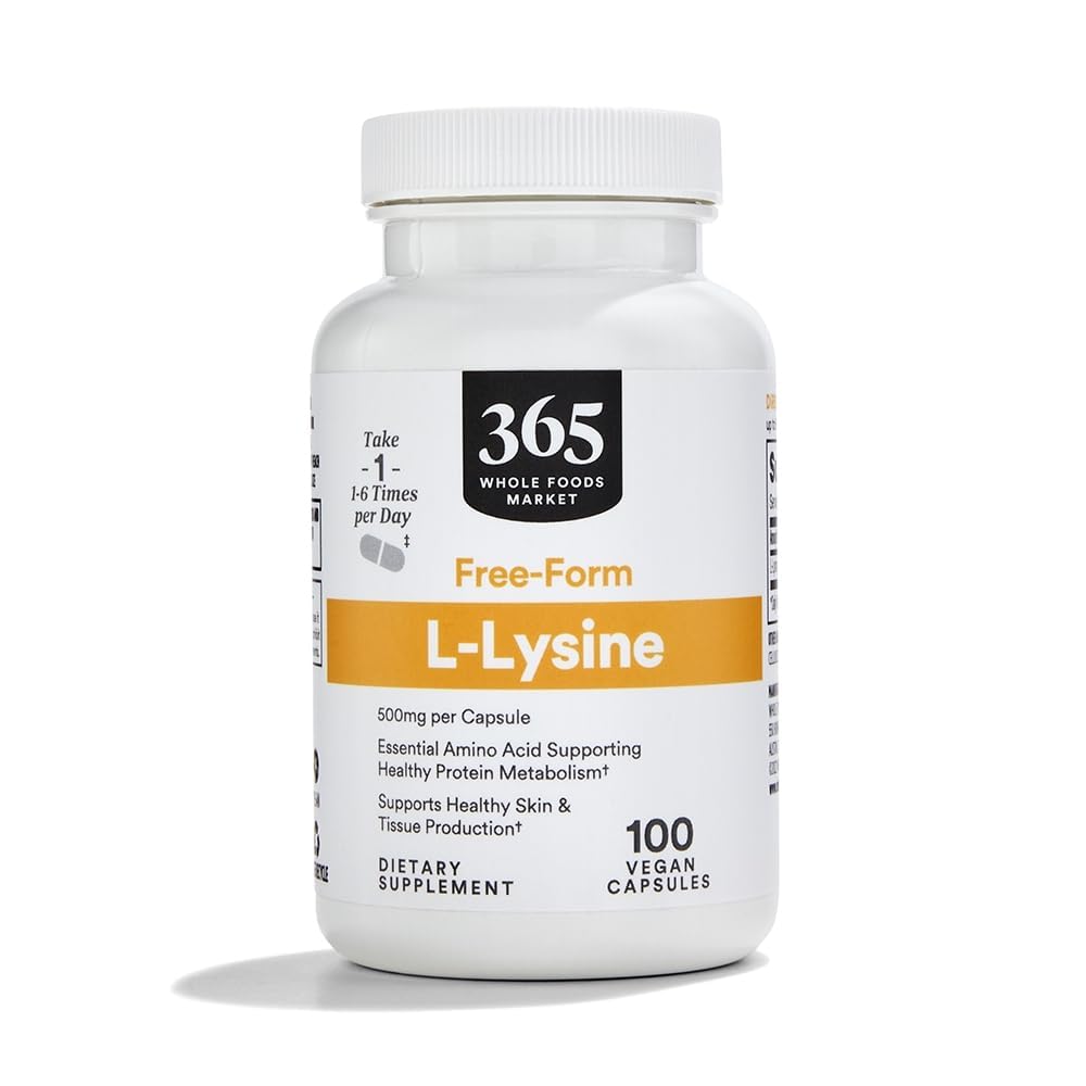 365 podľa trhu celých potravín, L-lyzín 500mg, 100 Počet