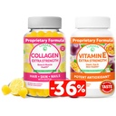 Lunakai Collagen a vitamín E Gumies Bundle - Non-GMO proti starnutiu doplnkov pre mužov a ženy - Prírodné Gumičky s vitamínom C & 250 mg prírodné VIT E