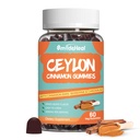 Cukrovinky bez cukru Škorica Gumies 2000MG, Škorica doplnok s chrómom a škoricou Bark, Vegan, Non-GMO, Gluten Free, 60 Gummies