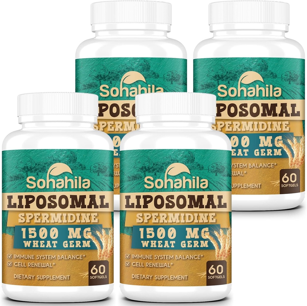 Spermidin Supplement 15 MG - 99% Čistota, vysoká absorpcia, 1500 MG fermentované pšeničné klíčky extrakt so zinkom a tiamínom, spermidin pre mužov a ženy - bunková obnova, starnutie obrany, energia, 240 softgelov