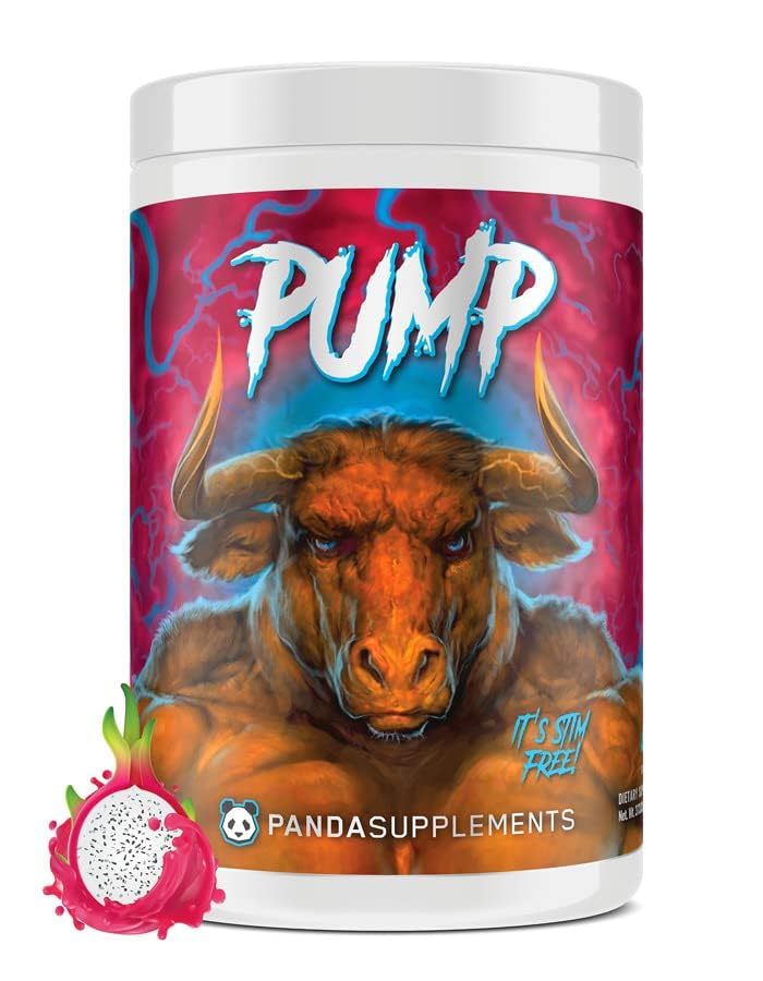 Podzemné Bio Labs Panda Supps Pump, Pre-Workout, No-Clump Formula w/10G L-Citrulline Malate, Alpha GPC, Lions Mane,CognatiQTM,VasoDrive-AP® 40 Scoops (Rainbow Dragonfruit)