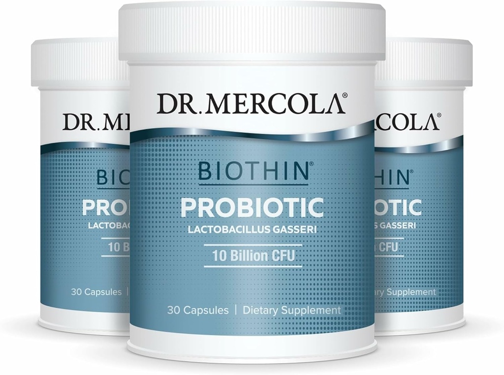 Dr. Mercola Biothin Probiotic - Tráviace zdravotné doplnky - Podpora zdravého metabolizmu - bez GMO, bez lepkov a bez sóje - 90 Oneskorené-Release kapsule (90 Servings)