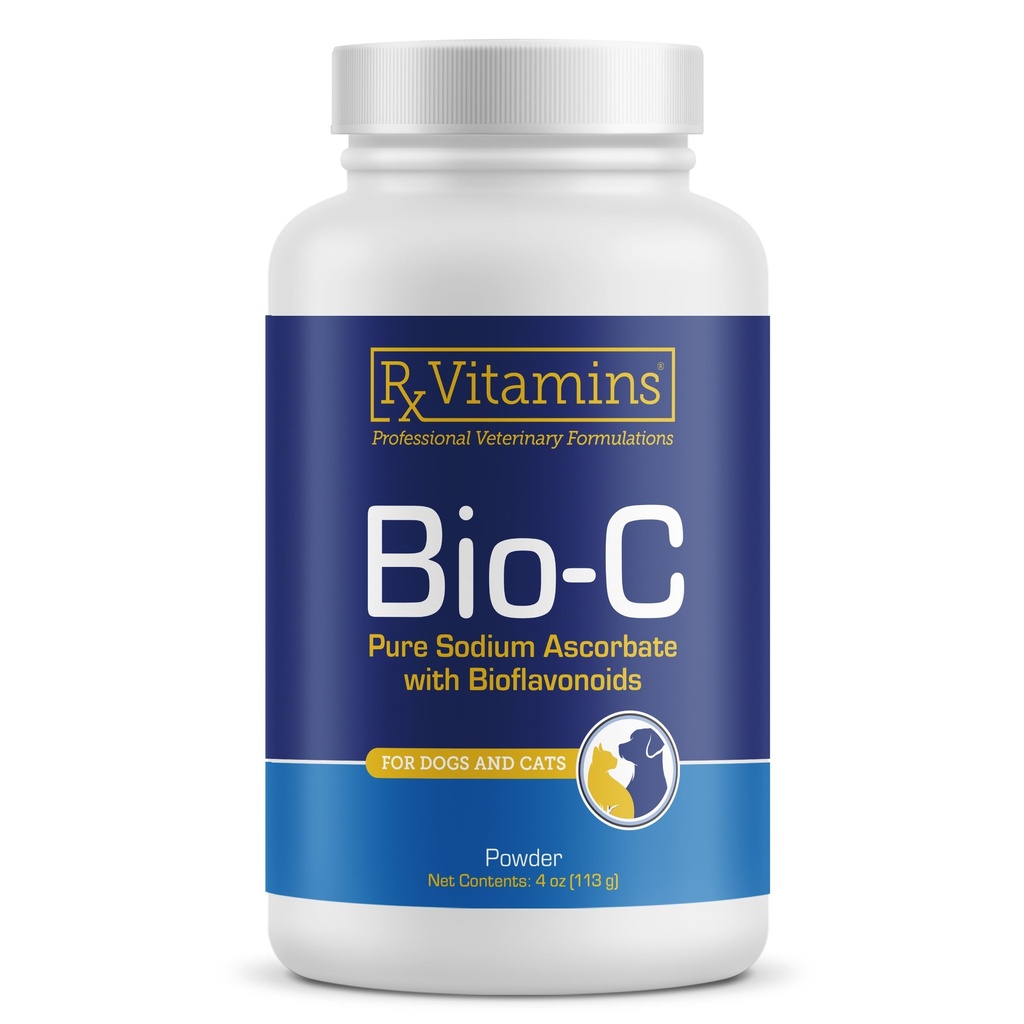 Rx Vitamíny Bio-C - Vitamín C pre psy a mačky - s citrónom Bioflavonoidy pre alergiu - Imunitná podpora doplnok - Podporuje zdravú pleť a kožu - Joint Supplement - 4 oz