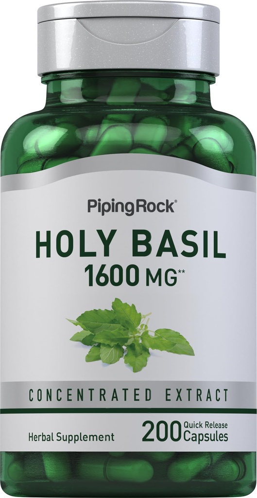 Piping Rock Svätá bazalka Kapsule 