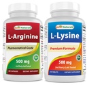 Najlepšie prírodné L-arginín 500 mg & L-lyzín 500 mg