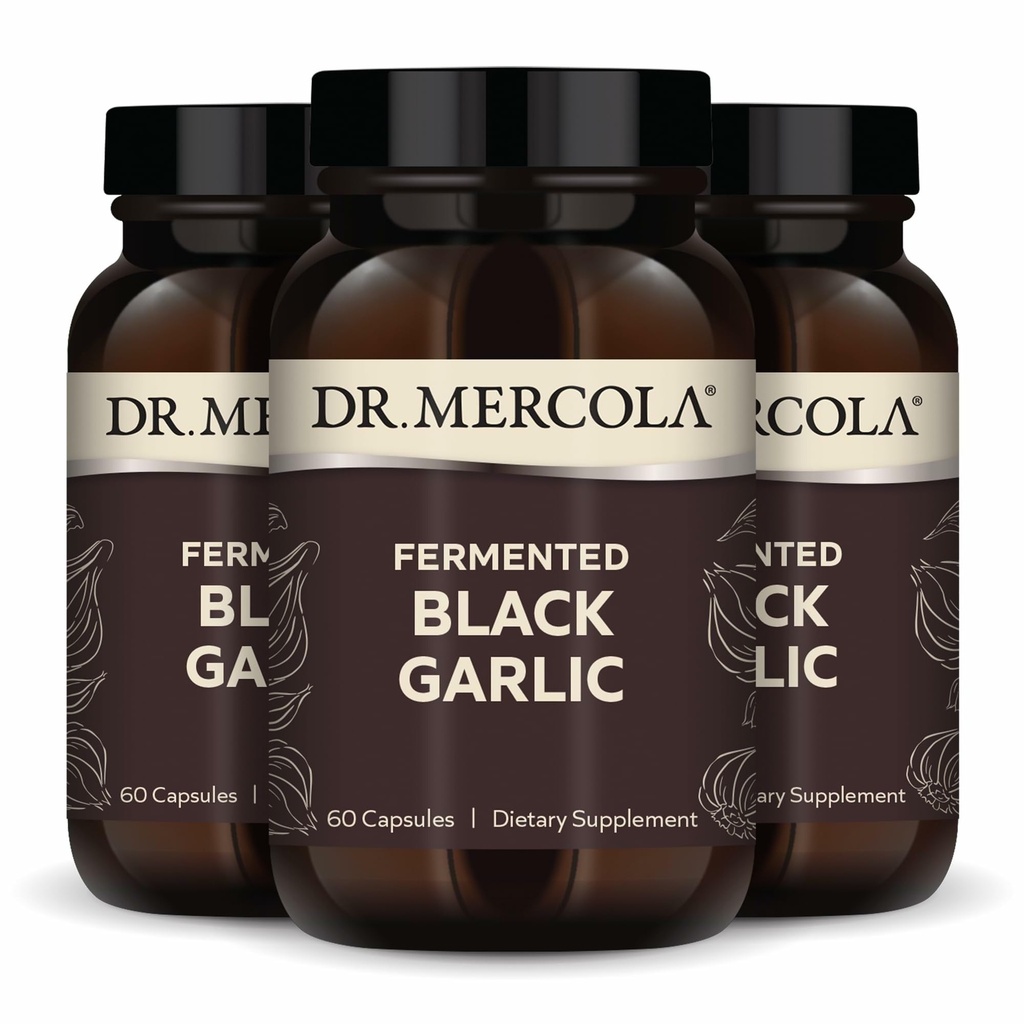 Dr. Mercola Fermented Black Cesnak, 90 Servings (180 Kapsule), Dietary Supplement, Supports Immune Health, non-GMO