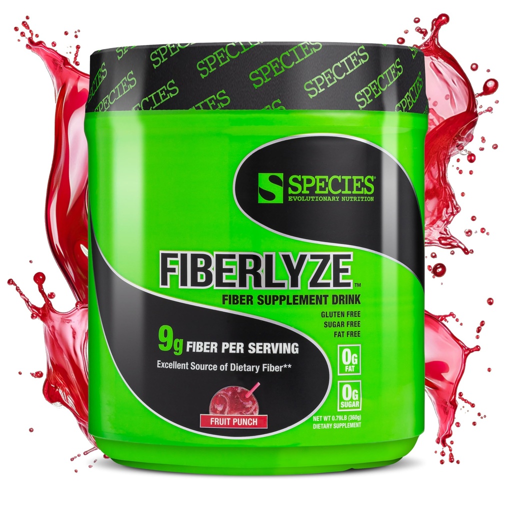 Druhy Nutrition Fiberlyze Fiber Supplement, Psyllium Based Rozpustné a nerozpustné vlákna prášok pre zdravé kolon, trávne funkcie (Ovocné Punch, 30 Servings)