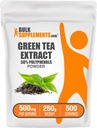BulkSupplementments.comgreen čaj extrakt prášok - 50% polyfenoly doplnok, EGCG doplnky - bezlepok, 500mg na porciu, 250g (8.8 oz) (Pack of 1)