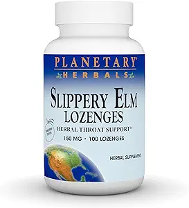 Planétne byliny Slippery Elm Tangerine Lozenges, Bylinné hrdlo Podpora, 100 Lozenge