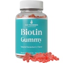 Ultra vysoká sila Biotin Gumies pre rast vlasov pre ženy a mužov. Želatína zadarmo, Vegan Biotin 10000mcg Žuvačky pre silnejšie vlasy kože a nechty. Ochutnávka jahodovej chuti