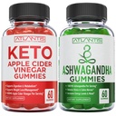 60 Keto Apple Cider Ocogar Gummies Advanced Weight Loss + 60 Ashwagandha Gummies - 1500MG Ashwagandha Per Serving