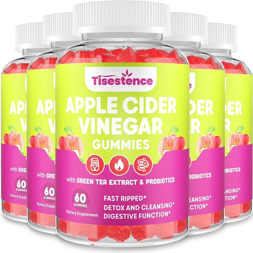 Mother Apple Cider Ocogar Gummies, Keto ACV Gummies 2000MG - Cleanse & Detox Diet, Max Strength ACV Gumies with Green Tea, Malina, B12 a Probiotiká pre metabolizmus a trávenie zdravie, Balenia po 5
