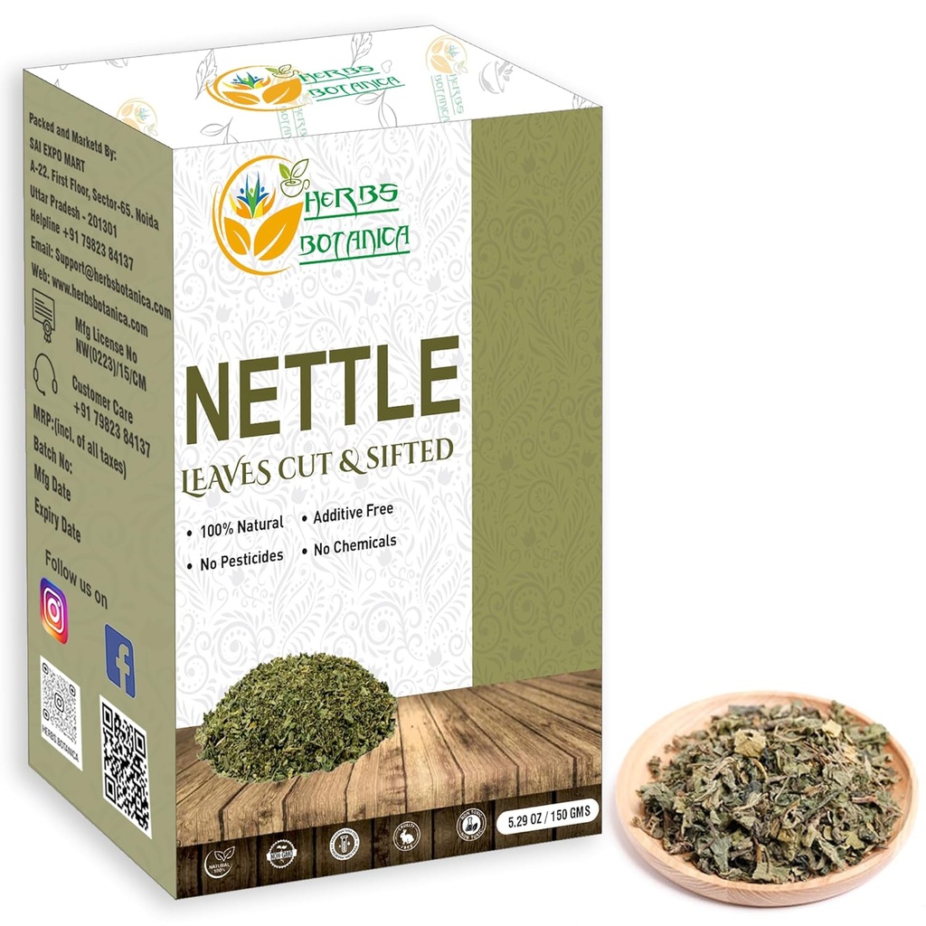 Byliny Botanica Nettle Leaf for Tea Cut and Sifted for Výživný bylinný čaj, smoothies Infusions, Stinging Nettle Leaf Ortiga Wellness Supplement Vegan Non GMO 5.29 oz