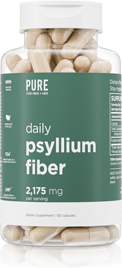 Denné Psyllium Husk Fiber Supplement by Pure for Men & Pure for Her 