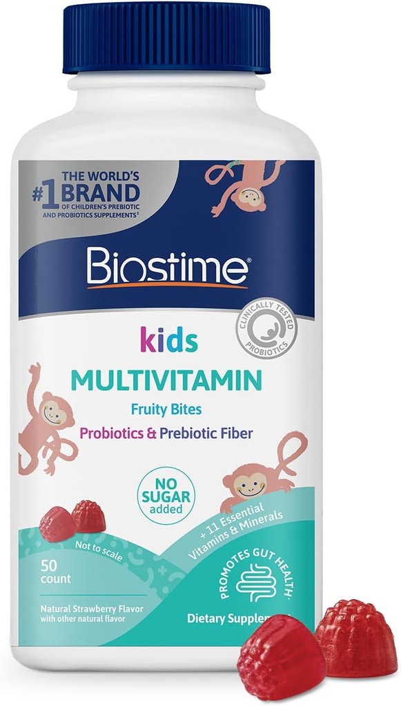 Biostime Kids Multivitamínové Gummy s probiotikami & 11 Esenciálne vitamíny (Ages 4+)