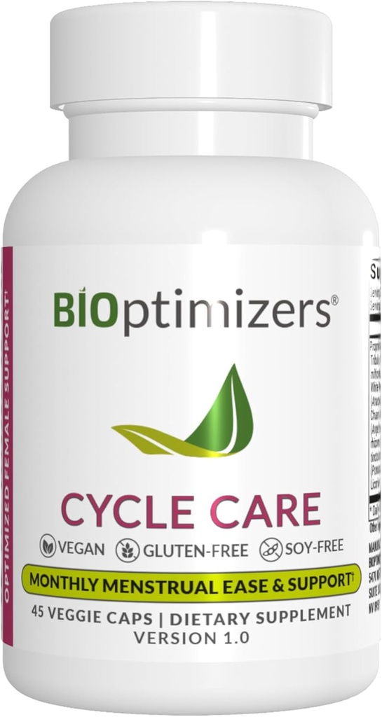 BIOptimizers - Podpora cyklu - Doplnky na podporu obdobia pre ženy - Bloating and Cramping Menstrual Relief - 45 kapsúl