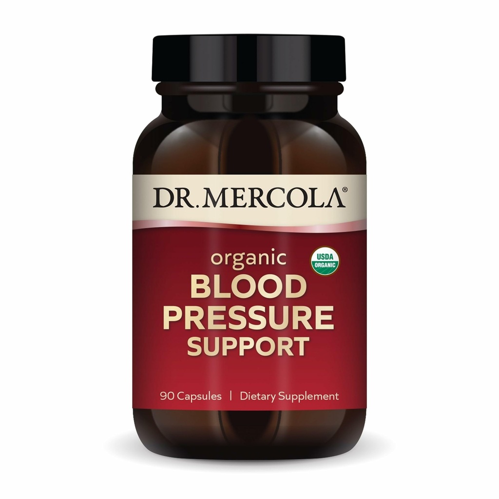 Dr. Mercola Organic Blood Pressure Support - Supports Healthy Circulation - High-Potency Grape Seed Extract - Non-GMO & Soy-Free - 90 Kapsule (90 Servings)