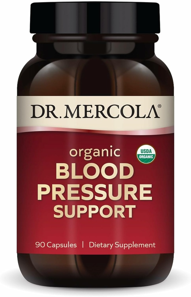 Dr. Mercola Organic Blood Pressure Support - Supports Healthy Circulation - High-Potency Grape Seed Extract - Non-GMO & Soy-Free - 90 Kapsule (90 Servings)