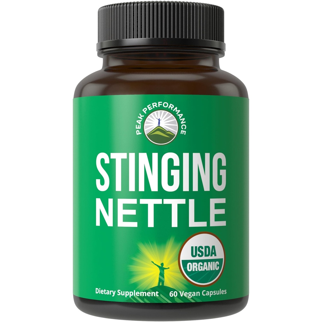 USDA Organic Stinging Nettle Vegan Kapsule Vyrobené s stinging Nettle Leaf prášok pre prostatu, rast vlasov, alergie. Lepšie ako extrakt z koreňov alebo semien. Rastlinné bylinné doplnky tablety, 60 tabliet