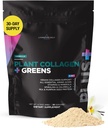 Livingood Daily Plant Collagen + Greens Powder, Vanilla Flavor, 5-in-1 Collagen Support with Pea Protein, Amino Acides, Spirulina, Chlorella & Vitamín C, Hair Skin Nails Support, Vegan, 30 Slúži