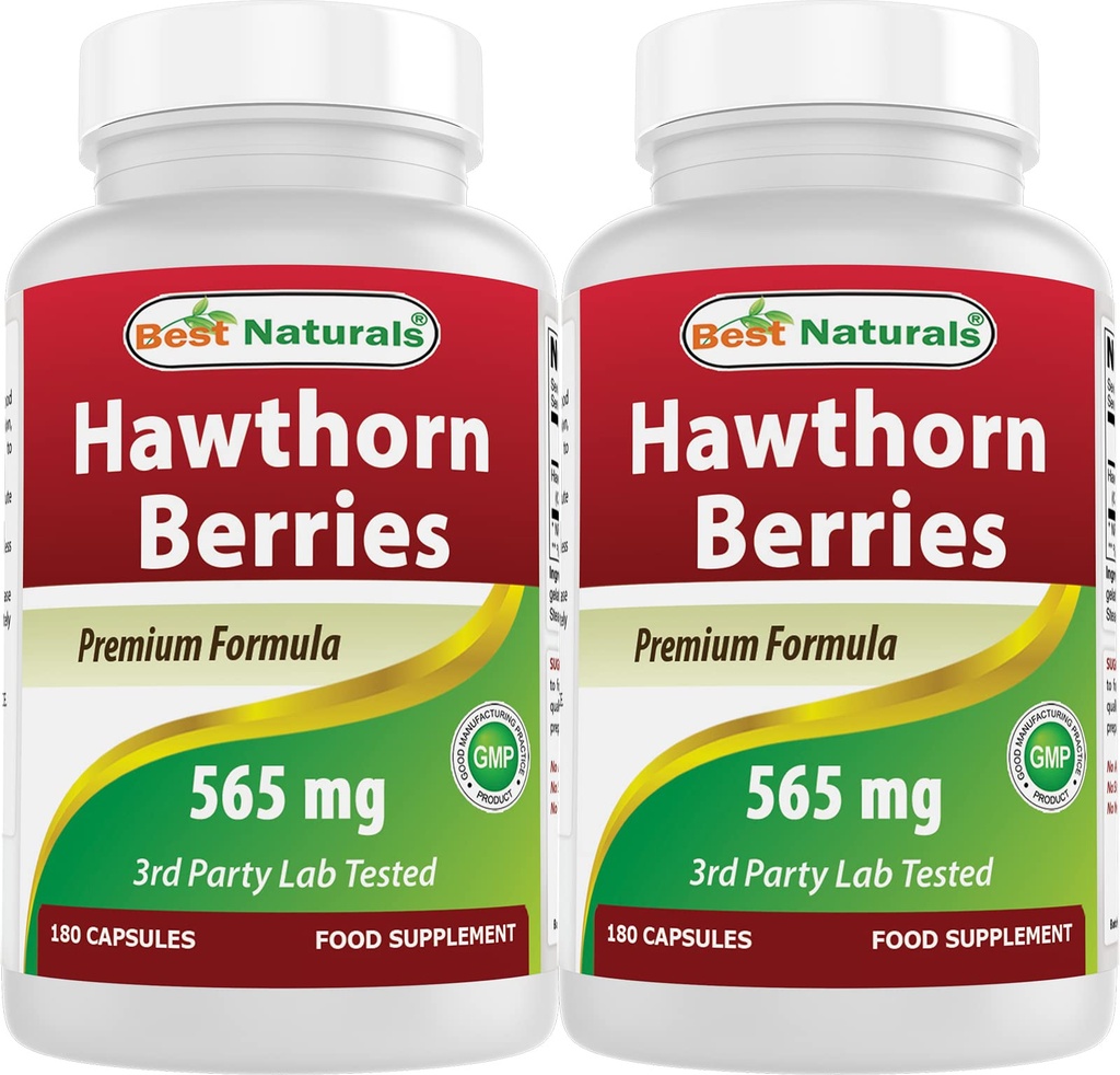Najlepšie Naturals Hawthorn Berry 565 mg 180 Kapsule (180 Počet (Pack of 2))