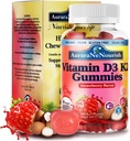 D3 K2 vitamín 10000 IU, bezcukrový vitamín D3 K2 Gummies w. Pro & Pre, žuvateľný vitamín D3 a K2 (MK-7) Doplnky pre kosti, zuby, imunitné, srdce a digoxín zdravie, vstrebávanie vápnika