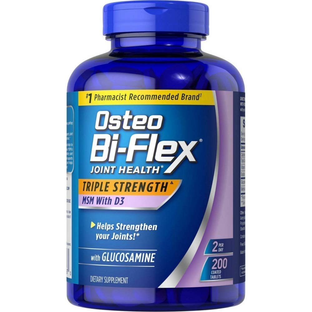 Osteo Bi Flex Supplement Glukozmín 1500 Mg Vitamín D 1000IU (200Count), 200Count 1 balenie