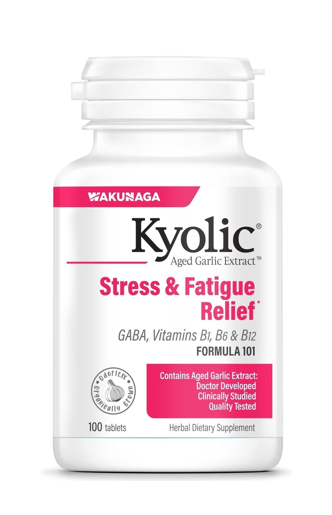 Kyolic Aged Cesnakový extrakt Formula 101, Stres a únavová úľava, 100 tabliet.