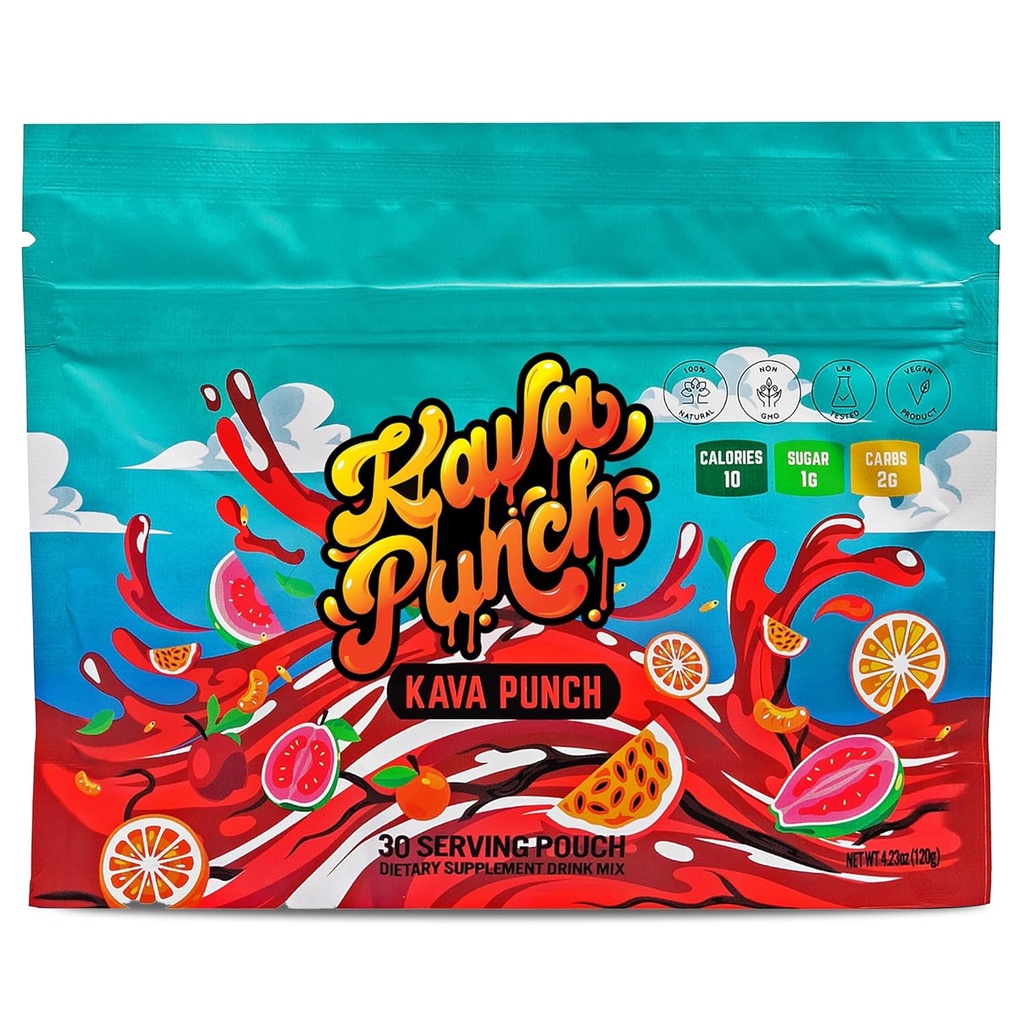 Kava Punch Relaxačný prášok 30 Pouch s premium Kava Kava extrakt 