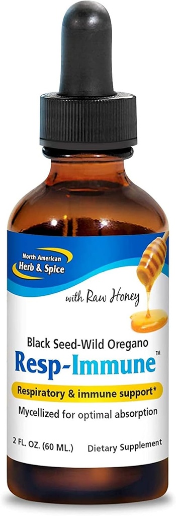 SEVERNÉ AMERICAN HERB & SPICE Resp-Immune - 2 oz - Respiratory & Immune Support - Black Seed, Oregano P73 Oil & Raw Honey - Mycellysed for Optimal Absorbtion - Non-GMO - 39 Servings