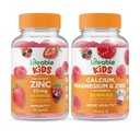 Životaschopný zinok 25mg Deti + Vápnik Magnézium & Zinok Deti, Gumies Bundle - Veľká chuť, Vitamín Supplement, Gluten Free, GMO Free, Žuvacia Gummy