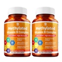 1 Telový vitamín B komplex Twin Pack 5- MTHF folát s B1, B2, B5, B6, Metyl B12, Niacin, Biotin 60 kapsúl